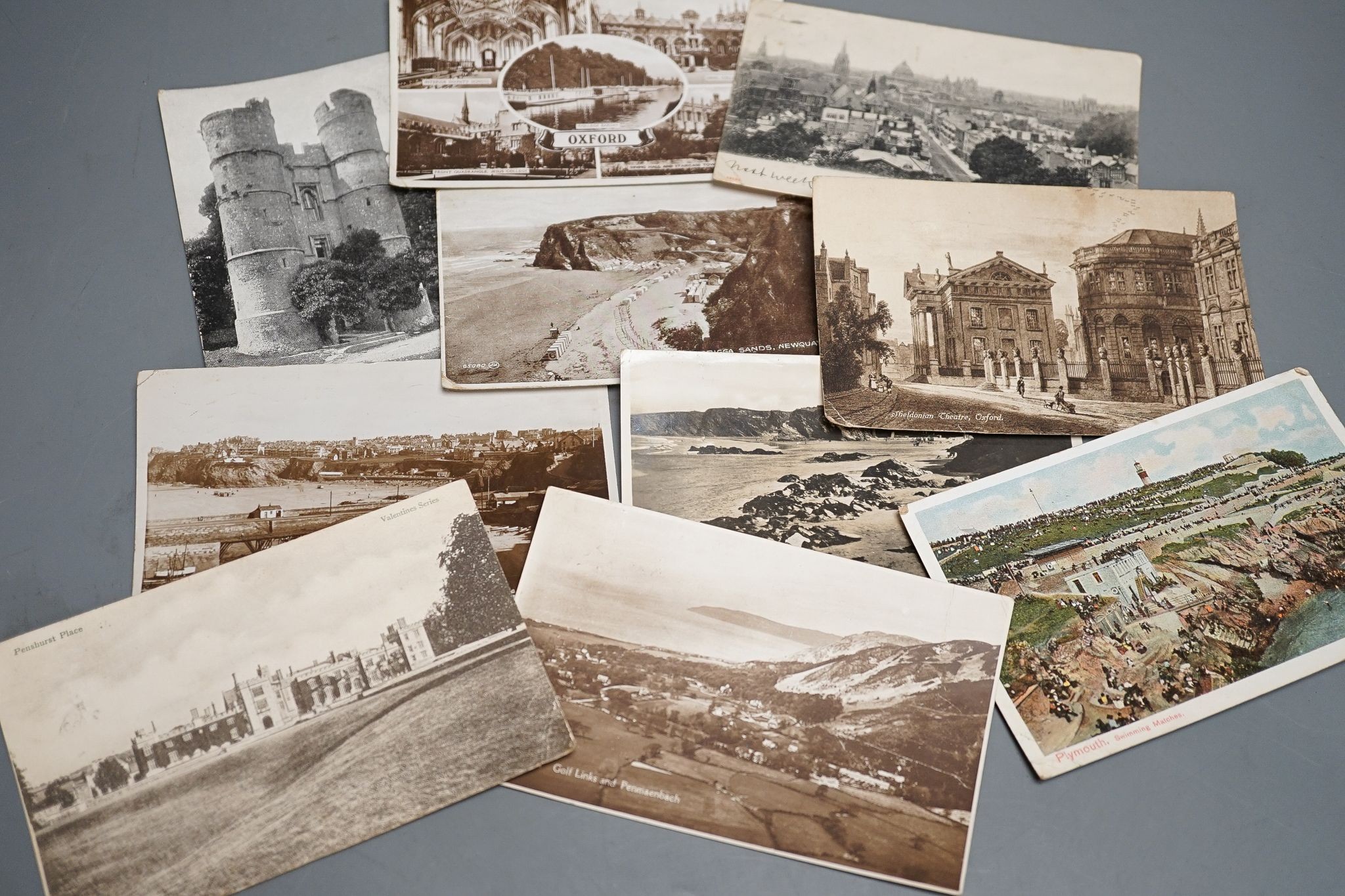 Four albums of postcards and a large collection of loose postcards, mainly British topographical, Victorian cabinet photographs, etc.